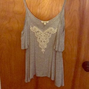 Gray off the shoulder blouse